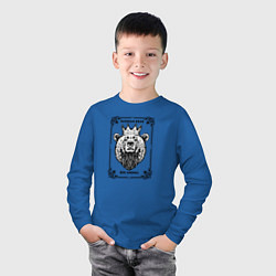 Лонгслив хлопковый детский Russian bear big animal, цвет: синий — фото 2