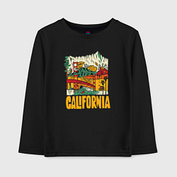 Лонгслив хлопковый детский California mountains, цвет: черный