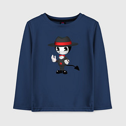 Лонгслив хлопковый детский Бенди в шляпке, цвет: тёмно-синий
