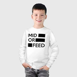 Лонгслив хлопковый детский Mid or feed, цвет: белый — фото 2