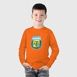 Лонгслив хлопковый детский Аргентина клуб, цвет: оранжевый — фото 2
