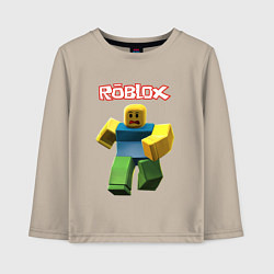 Лонгслив хлопковый детский Roblox бегущий персонаж, цвет: миндальный