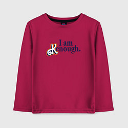 Лонгслив хлопковый детский I am kenough - барби, цвет: маджента