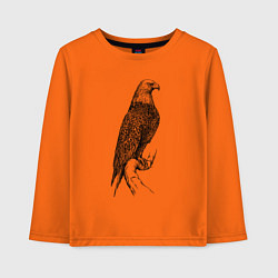 Лонгслив хлопковый детский Орёл на бревне, цвет: оранжевый
