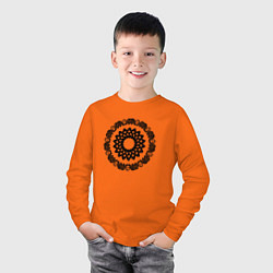 Лонгслив хлопковый детский Руки в змеином кругу, цвет: оранжевый — фото 2