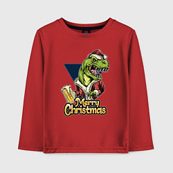 Лонгслив хлопковый детский Merry christmas holiday, цвет: красный