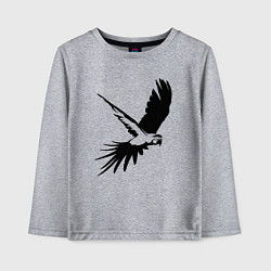 Лонгслив хлопковый детский Попугай летит трафарет, цвет: меланж