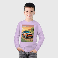 Лонгслив хлопковый детский Land rover evoque, цвет: лаванда — фото 2