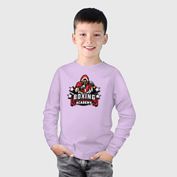 Лонгслив хлопковый детский Академия бокса, цвет: лаванда — фото 2