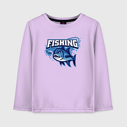 Лонгслив хлопковый детский Fishing style, цвет: лаванда