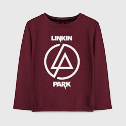 Лонгслив хлопковый детский Linkin Park logo, цвет: меланж-бордовый