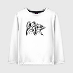 Лонгслив хлопковый детский Пара сурикатов, цвет: белый