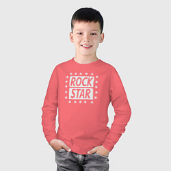 Лонгслив хлопковый детский Star rock, цвет: коралловый — фото 2
