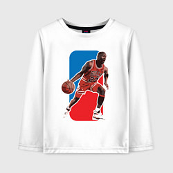 Лонгслив хлопковый детский Jordan play, цвет: белый