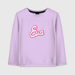 Лонгслив хлопковый детский Ева в стиле барби - объемный шрифт, цвет: лаванда