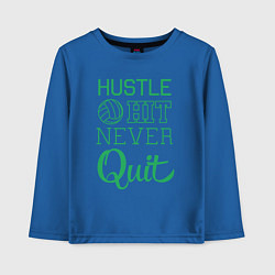 Лонгслив хлопковый детский Hustle hit never quit, цвет: синий