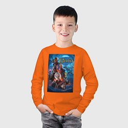 Лонгслив хлопковый детский Все лысые - Baldurs Gate 3, цвет: оранжевый — фото 2