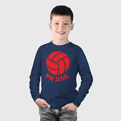 Лонгслив хлопковый детский Volleyball my love, цвет: тёмно-синий — фото 2