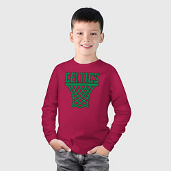 Лонгслив хлопковый детский Celtics net, цвет: маджента — фото 2