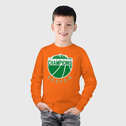 Лонгслив хлопковый детский Boston champions, цвет: оранжевый — фото 2