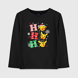 Лонгслив хлопковый детский Pikachu ho ho ho, цвет: черный