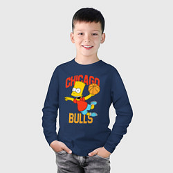 Лонгслив хлопковый детский Чикаго Буллз Барт Симпсон, цвет: тёмно-синий — фото 2