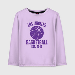 Лонгслив хлопковый детский Basketball Los Angeles, цвет: лаванда