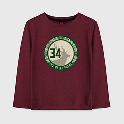 Лонгслив хлопковый детский The greek freak, цвет: меланж-бордовый
