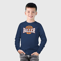 Лонгслив хлопковый детский Baller style, цвет: тёмно-синий — фото 2