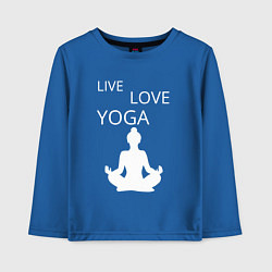 Лонгслив хлопковый детский Йога - жизнь - любовь, цвет: синий