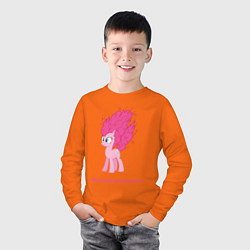 Лонгслив хлопковый детский Пинки Пай с гривой дыбом, цвет: оранжевый — фото 2