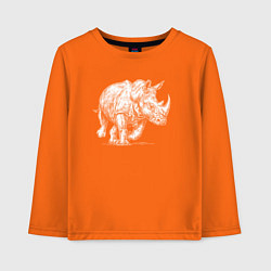 Лонгслив хлопковый детский Белый носорог бежит, цвет: оранжевый