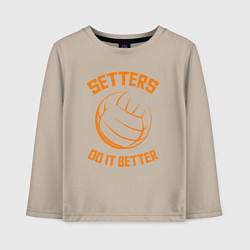 Лонгслив хлопковый детский Setters do it better, цвет: миндальный