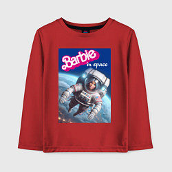 Лонгслив хлопковый детский Barbie in space - ai art, цвет: красный