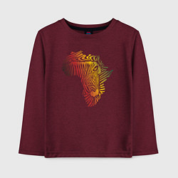 Лонгслив хлопковый детский Цветная зебра, цвет: меланж-бордовый
