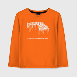Лонгслив хлопковый детский Стекающий жираф, цвет: оранжевый