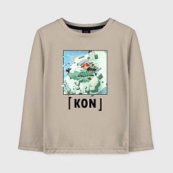 Лонгслив хлопковый детский Кон - призыв лиса, цвет: миндальный