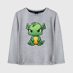 Лонгслив хлопковый детский Добрый дракон 2024 новый год, цвет: меланж