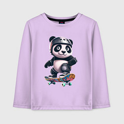 Детский лонгслив Cool panda on a skateboard - extreme