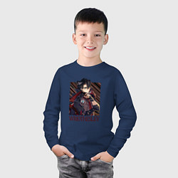 Лонгслив хлопковый детский Герцог Ризли, цвет: тёмно-синий — фото 2