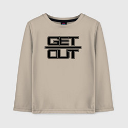 Лонгслив хлопковый детский Get out black, цвет: миндальный