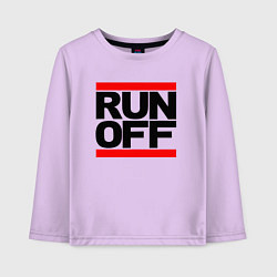 Лонгслив хлопковый детский Run off black, цвет: лаванда