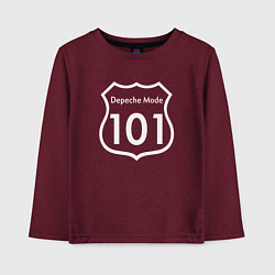 Лонгслив хлопковый детский Depeche Mode - 101, цвет: меланж-бордовый