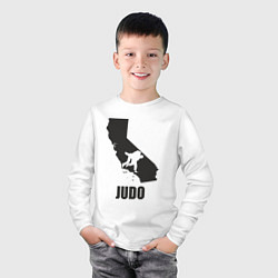 Лонгслив хлопковый детский Дзюдо Калифорния, цвет: белый — фото 2
