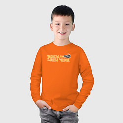 Лонгслив хлопковый детский Назад в новый год, цвет: оранжевый — фото 2