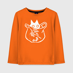 Лонгслив хлопковый детский Кот в пакете арт, цвет: оранжевый