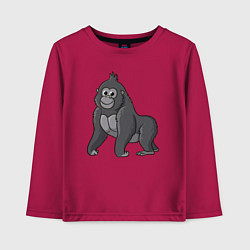 Лонгслив хлопковый детский Милая горилла, цвет: маджента