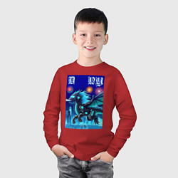 Лонгслив хлопковый детский Dragon new year - ai art, цвет: красный — фото 2