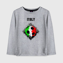 Лонгслив хлопковый детский Команда Италии, цвет: меланж