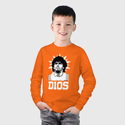 Лонгслив хлопковый детский Dios Diego Maradona, цвет: оранжевый — фото 2